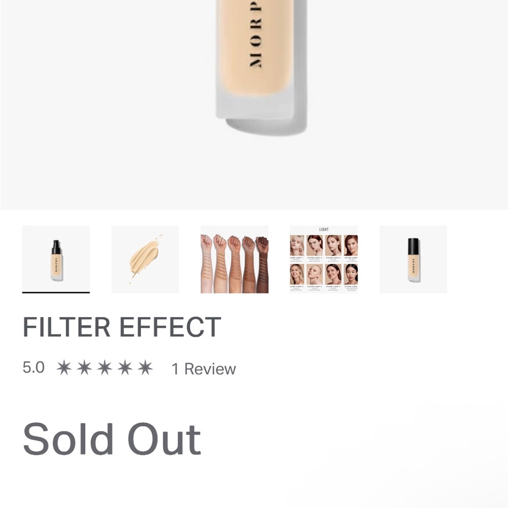 Morphe Filter Effect Soft-Focus Foundation - Cream Filter Light 4 ~ sold out - Picture 3 of 3